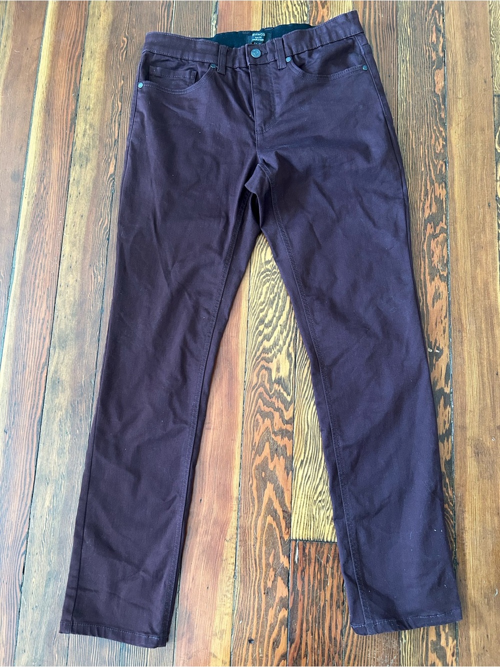RW&Co. Men’s Slim-Fit Wine Coloured Slacks
